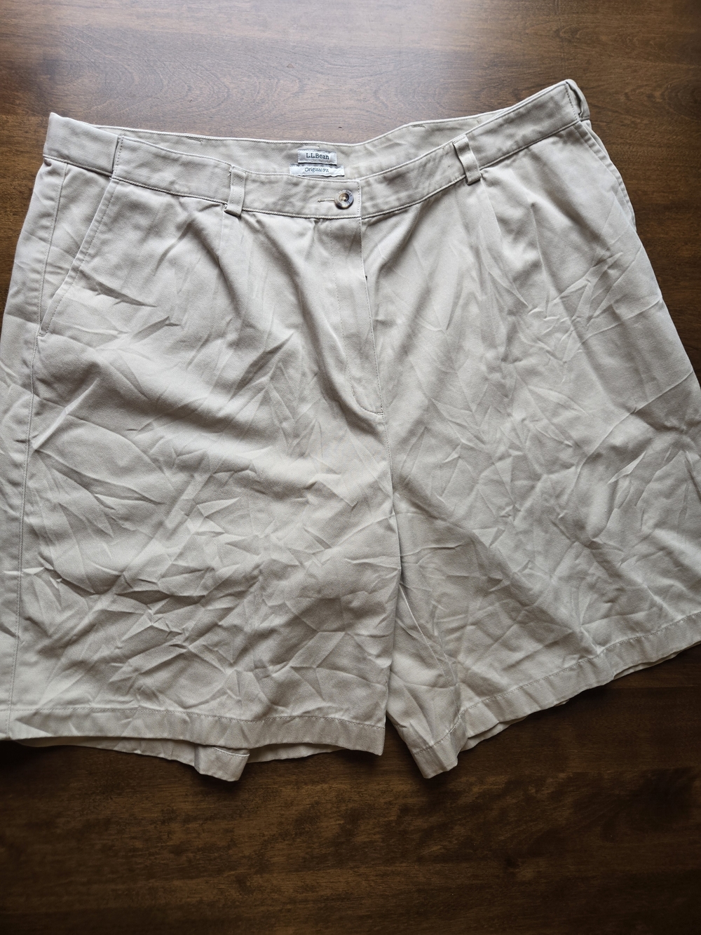 L.L.Bean Khaki Shorts 20W Original Fit Beige Casual Plus Size Women